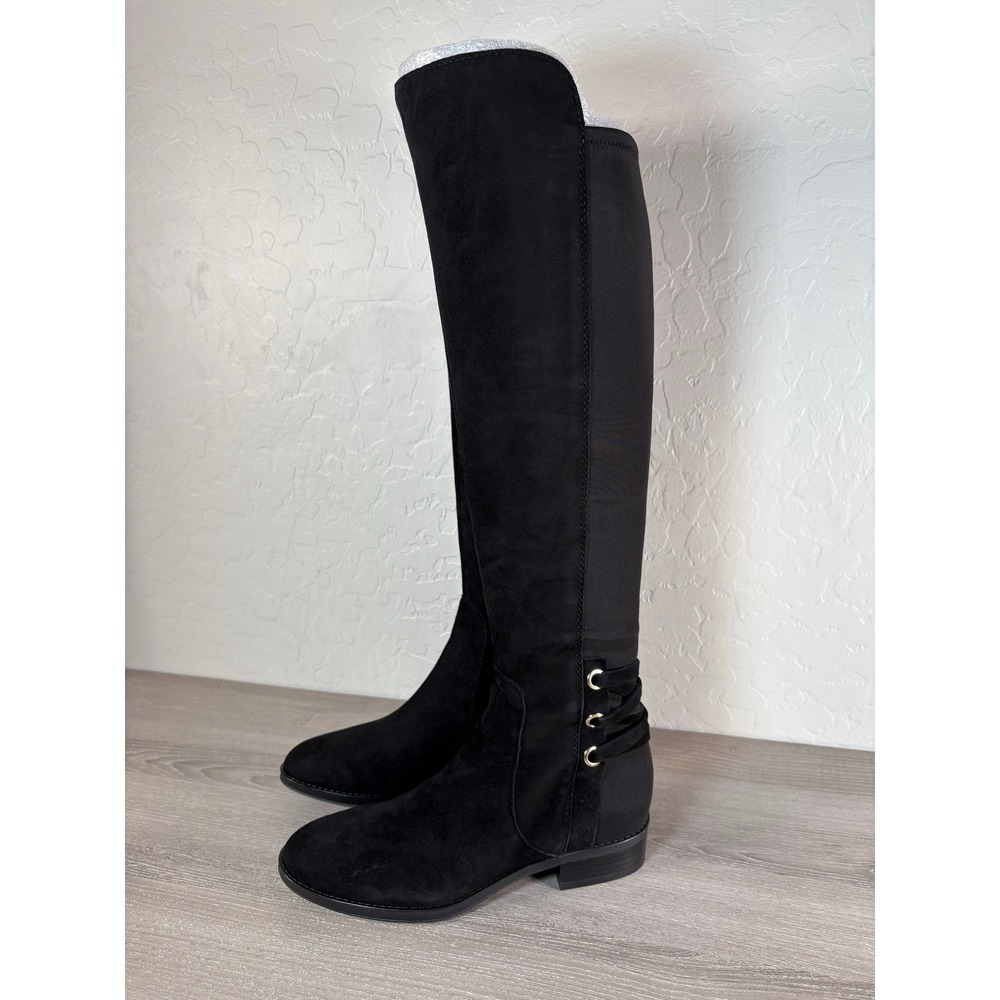 Vince Camuto Sheep Suede Tall Shaft Boots Pauletta Black Size‎ 6 W